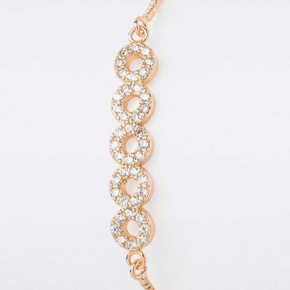 CZ Classic Gold String Bracelet - Picture 2 of 2